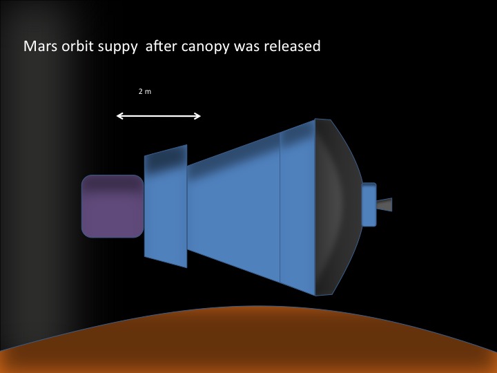 Marsorbit-Kapsel nach Abwurf der Hülle